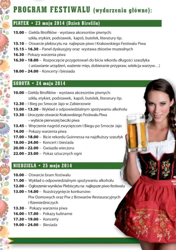 I Krakowski Festiwal Piwa_program