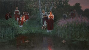 Иван_Купала.Гадание_на_венках.2008.Доска,масло150х85_см
